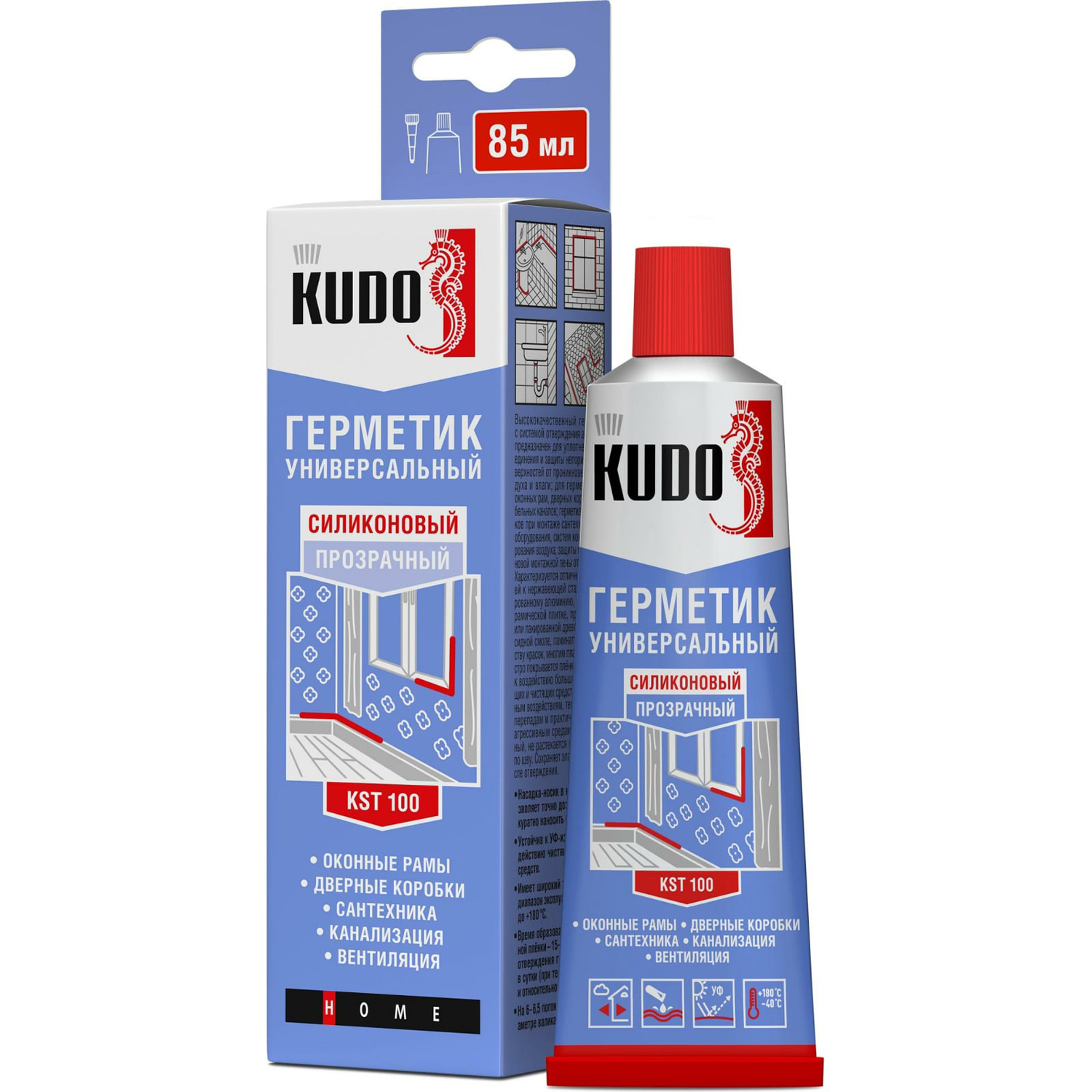 Герметик силиконовый KUDO Универсальный прозрачный 85мл купить в Томске